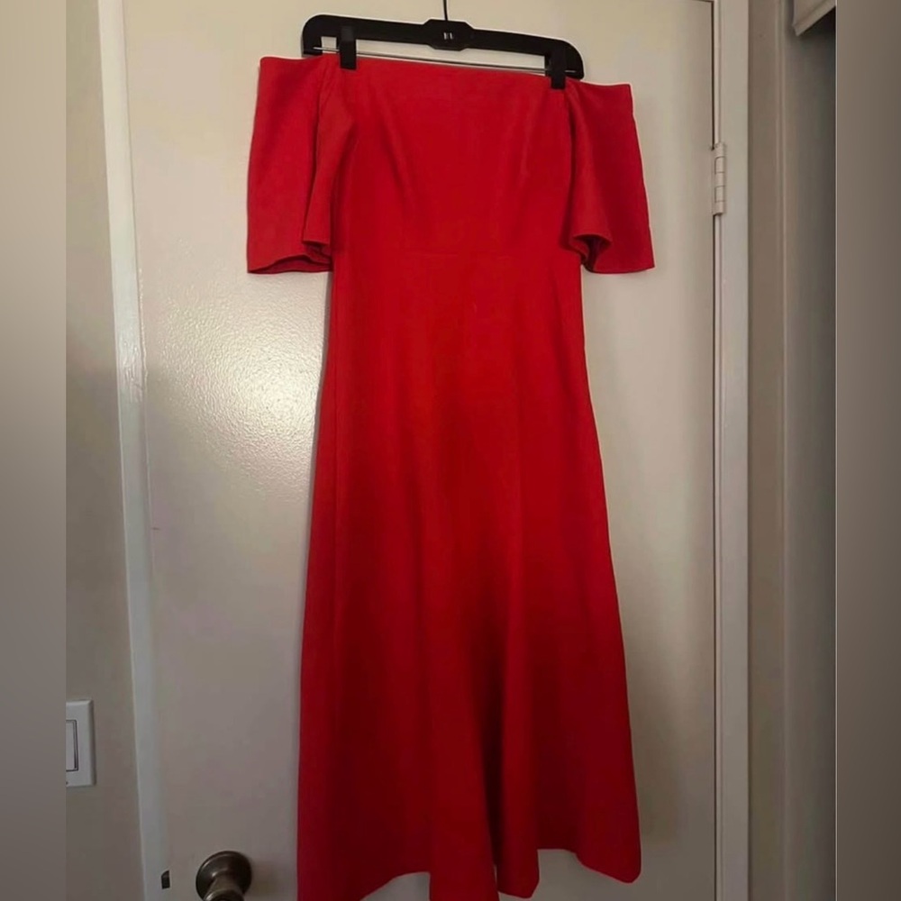Zara Red One-Shoulder Midi Dress